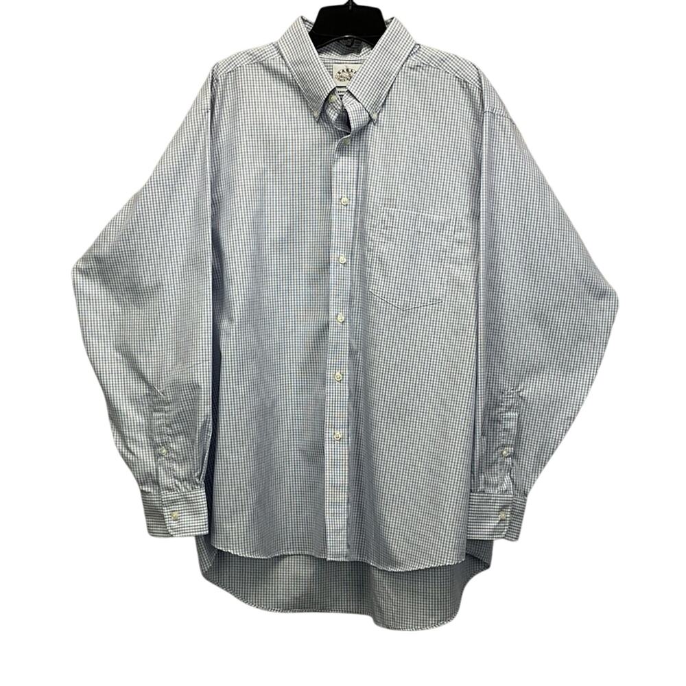 Eagle Shirtmakers Button Down Shirt Men's Size 18 34/35 Regular Fit Long Sleeve